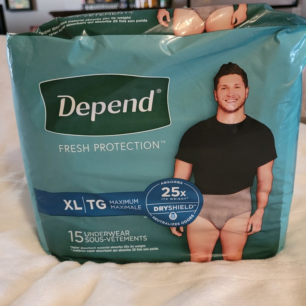 New Depend Men Fit Flex Incontinence Underwear Disposable 15 CT XL TG